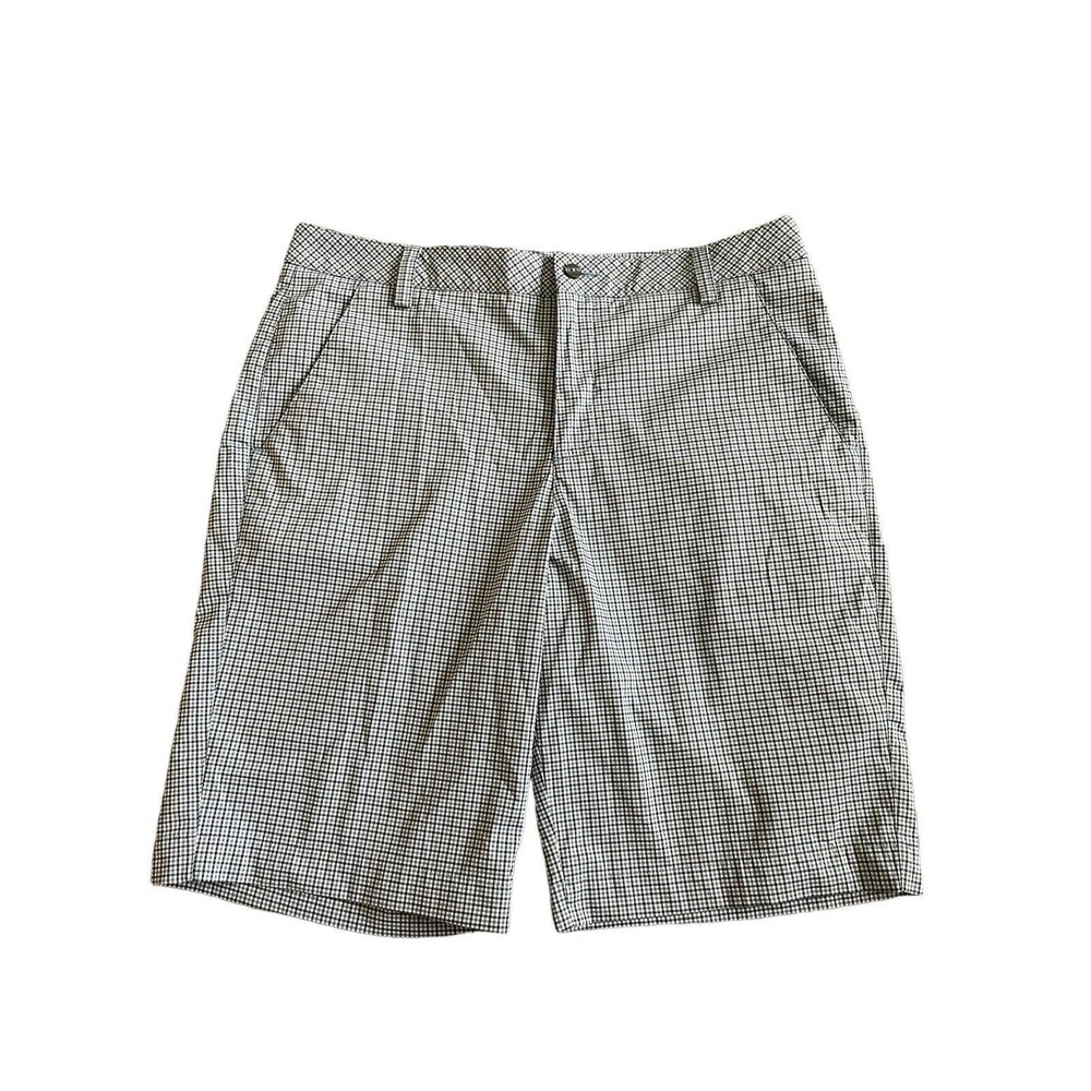 PUMA Blue Plaid Golf Chino‎ Casual Flat Front Size 34x11